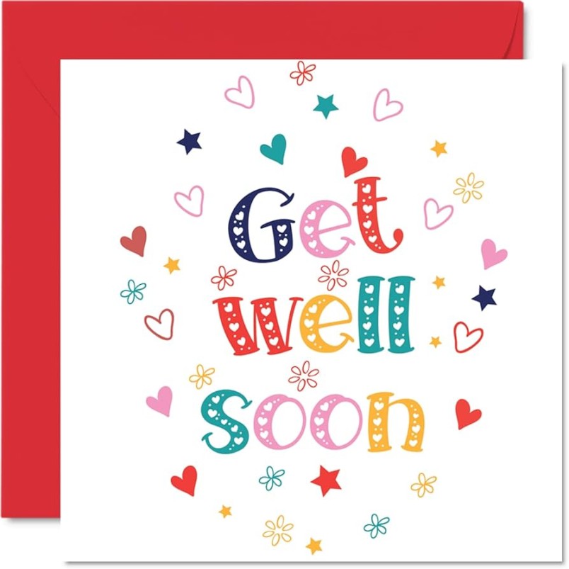 Get Well Soon Karten für Männer – Get Well Soon Hearts – Get Well Cards for Women Speedy Recovery Karte mm Witz-Humor Get Well Grußkarten für