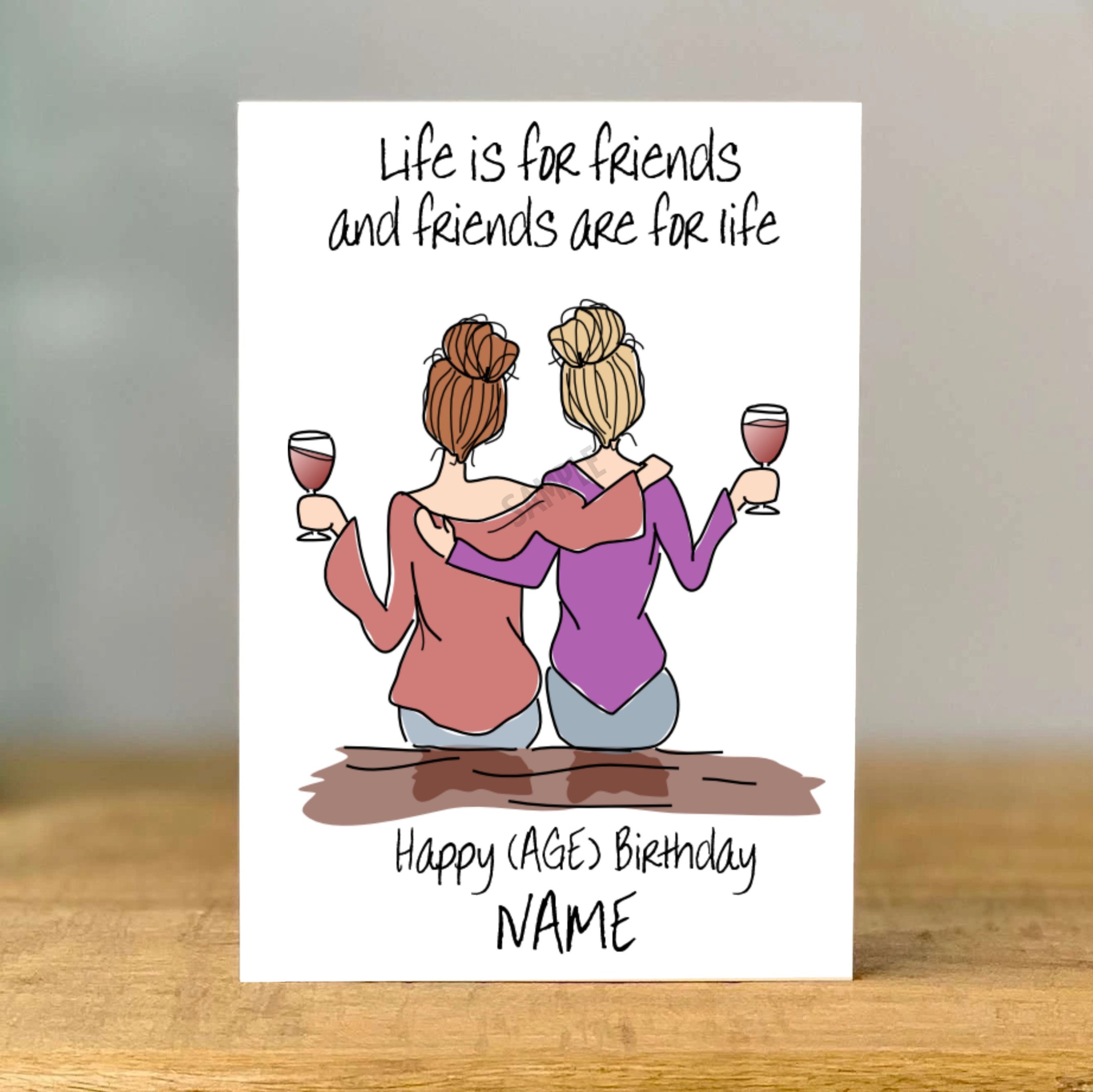 Personalised Friends for life Birthday Card, Sister, BFF, Best