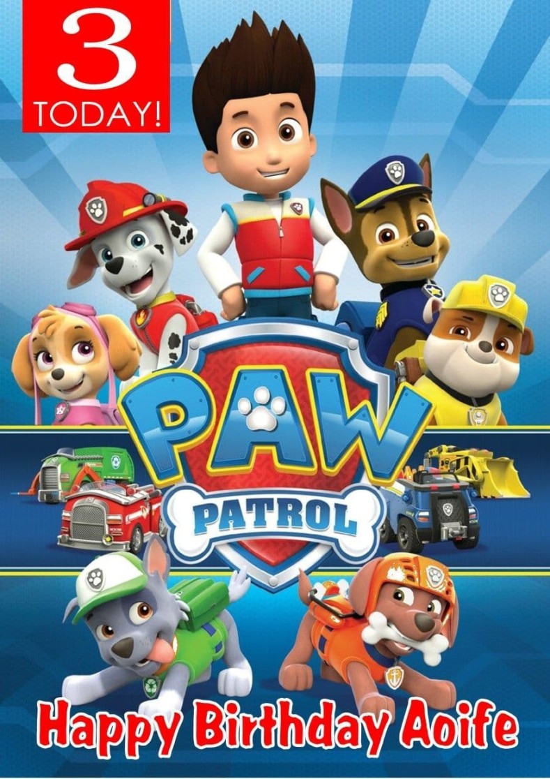 Personalised Paw Patrol Birthday Card