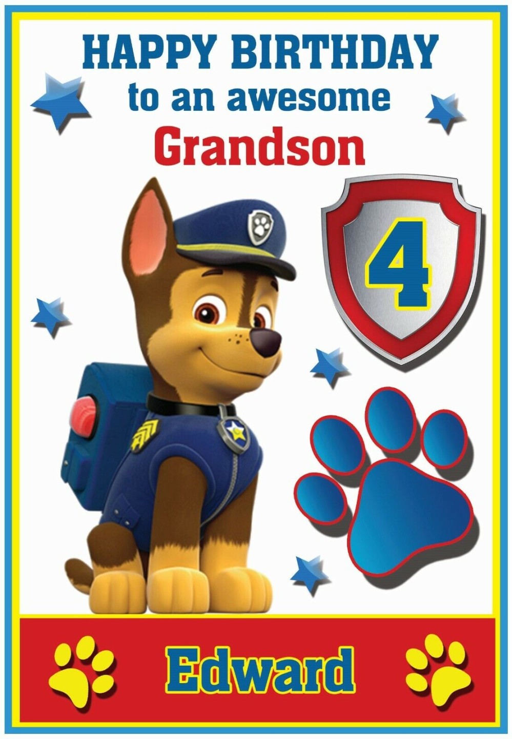 Personalisierte Paw Patrol inspirierte Geburtstagskarte ( Designs) -  wunderschö