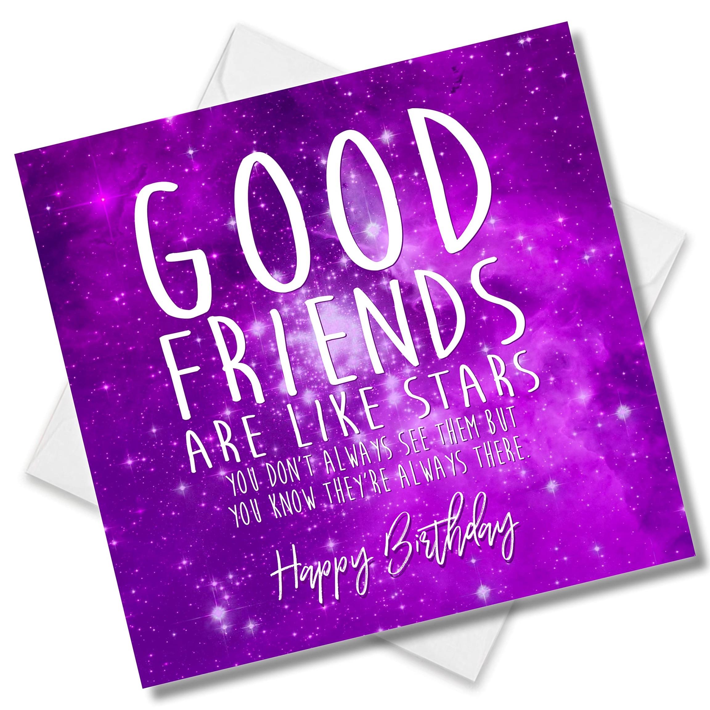 Punkcards - Geburtstagskarte für beste Freundin – Good friends are like stars – Friend Birthday Card Female – Special Friend Birthday Card –