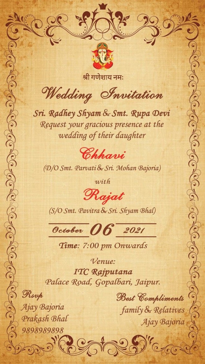 + Royal Indian Wedding Invitation Cards (Free Customization)