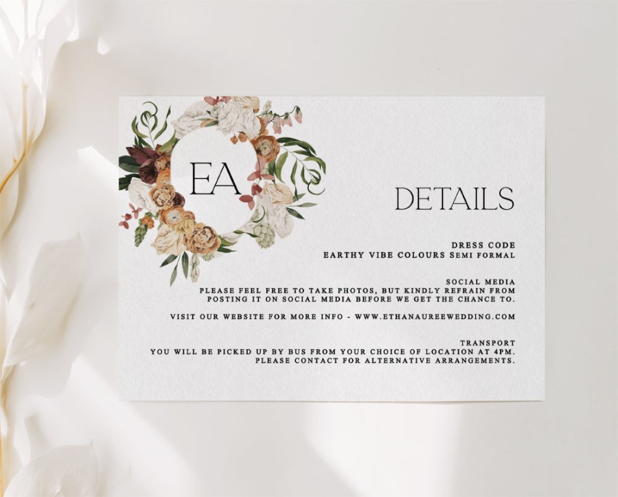 Wedding Invitation Details Card: Essential Information For Your Guests