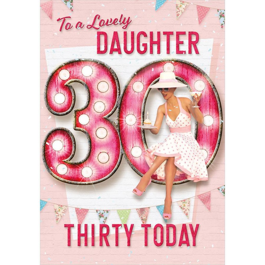 S-CA Daughter th Birthday card Thirty Years Pink Cup Cake