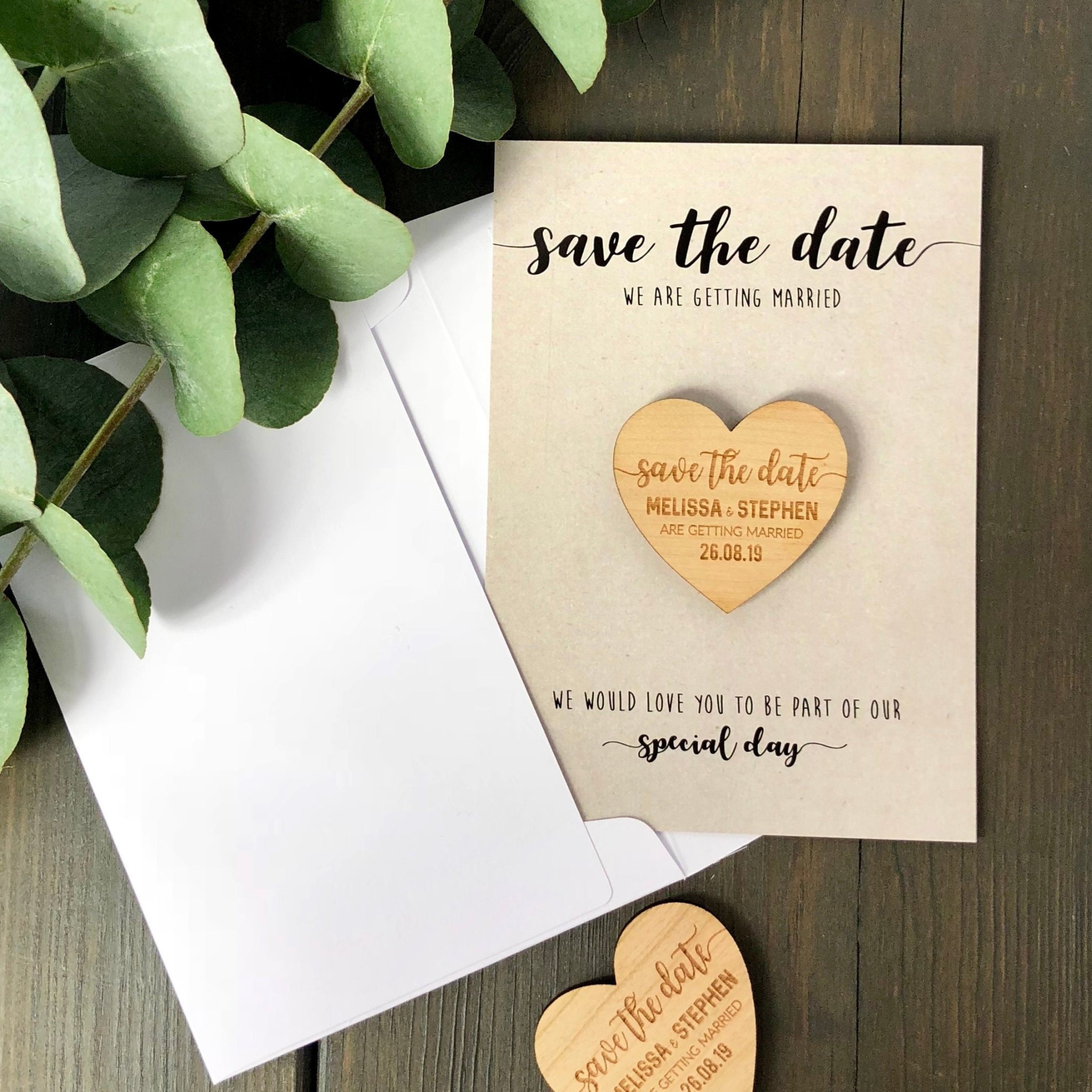 Save the Date Magnets Karten, Hochzeitseinladungen, Rustikaler