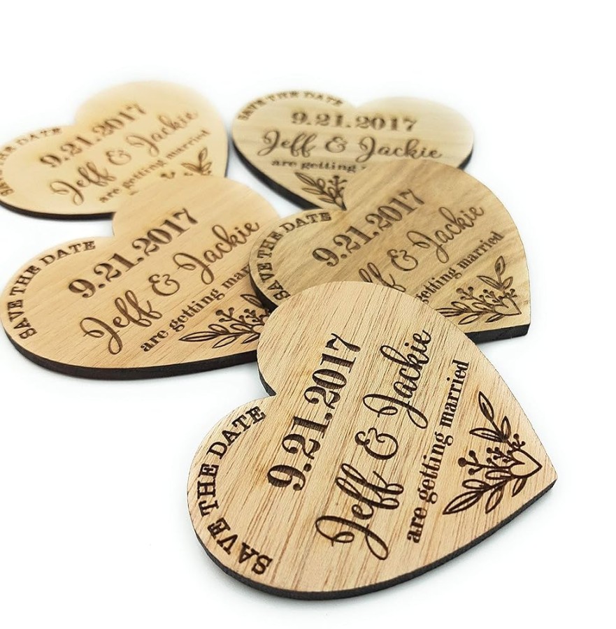 Save the dates, wooden save the date magnets, heart save the dates, rustic  save the dates, wedding save the dates, wedding magnets,  pc