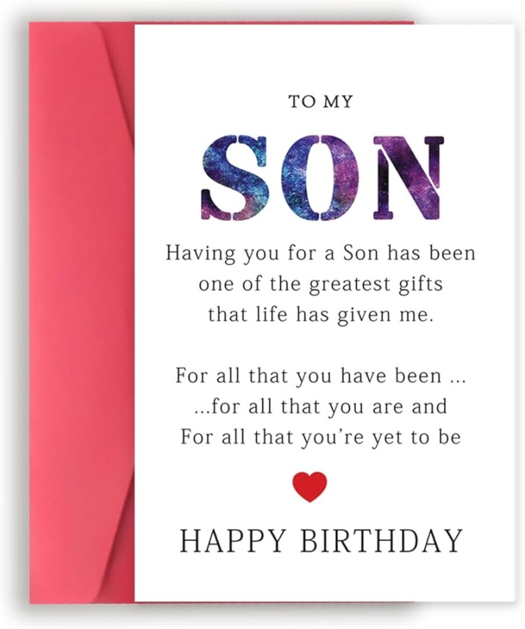 Simple Son Birthday Card, Unique Birthday Card for Son, Cheeky Son Birthday Card from Parents, Special Birthday Gifts for Son from Mom and Dad,