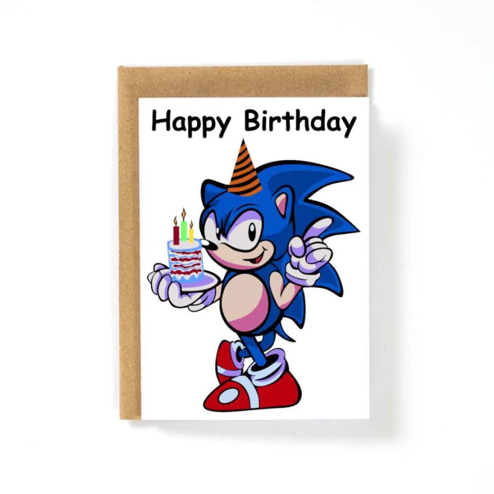 Sonic Happy Birthday Card - Etsy