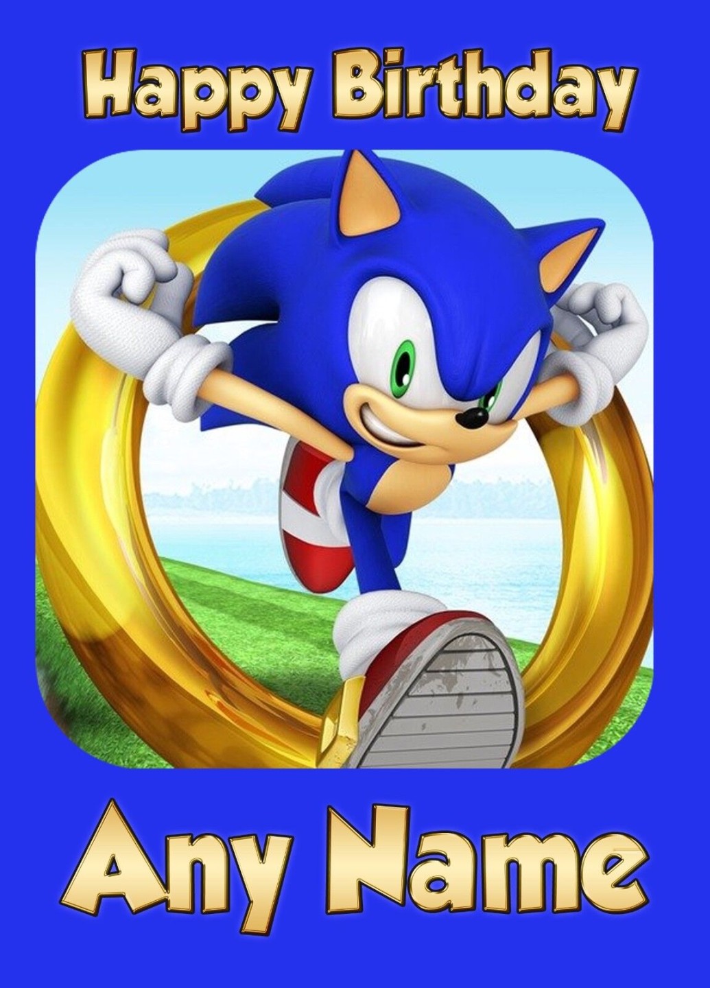 Sonic the Hedghog- Personalised Birthday Card Son Grandson Nephew