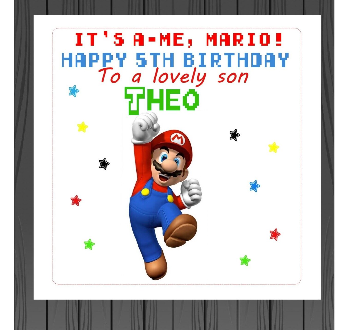 Super Mario Birthday Greetings Card Son Daughter Grandchild Godson