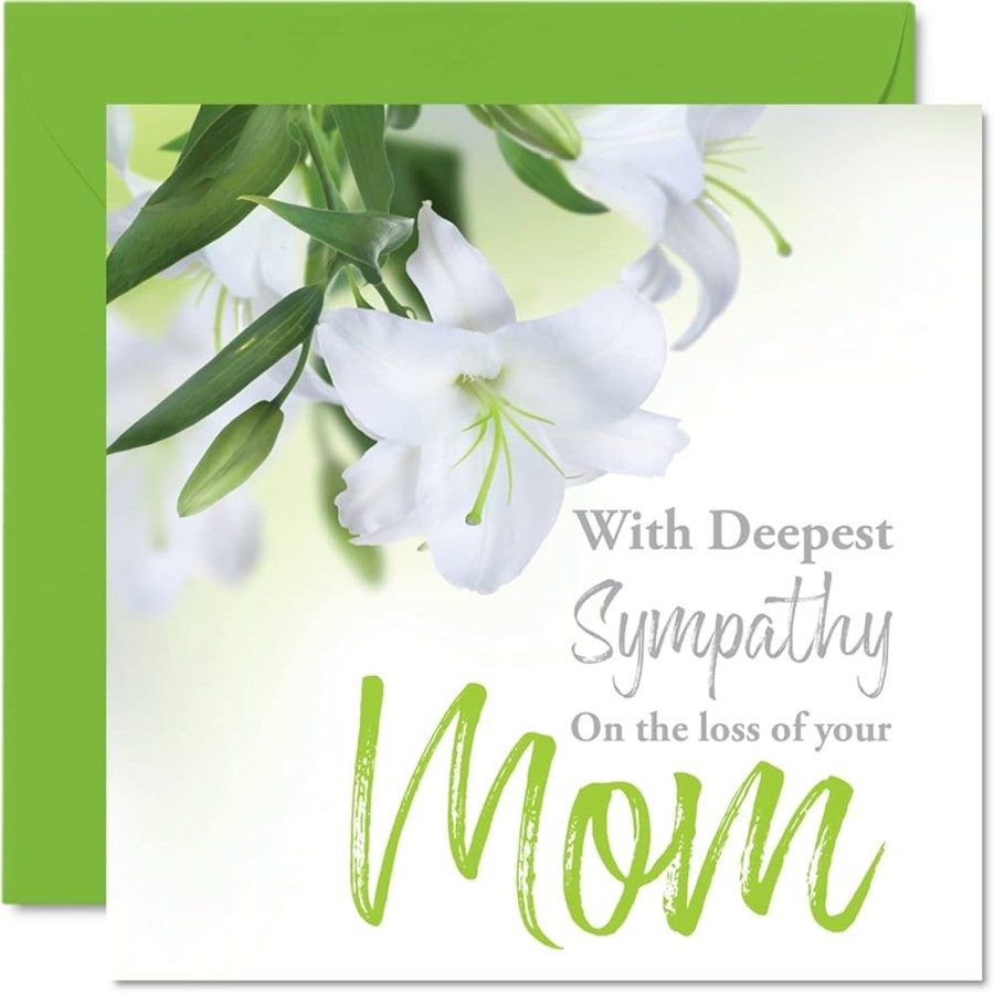 Sympathy Cards - With Deepest Sympathy On The Loss Of Your Mom Card - Sorry Mourning Bereavement Cards for Adults, . x