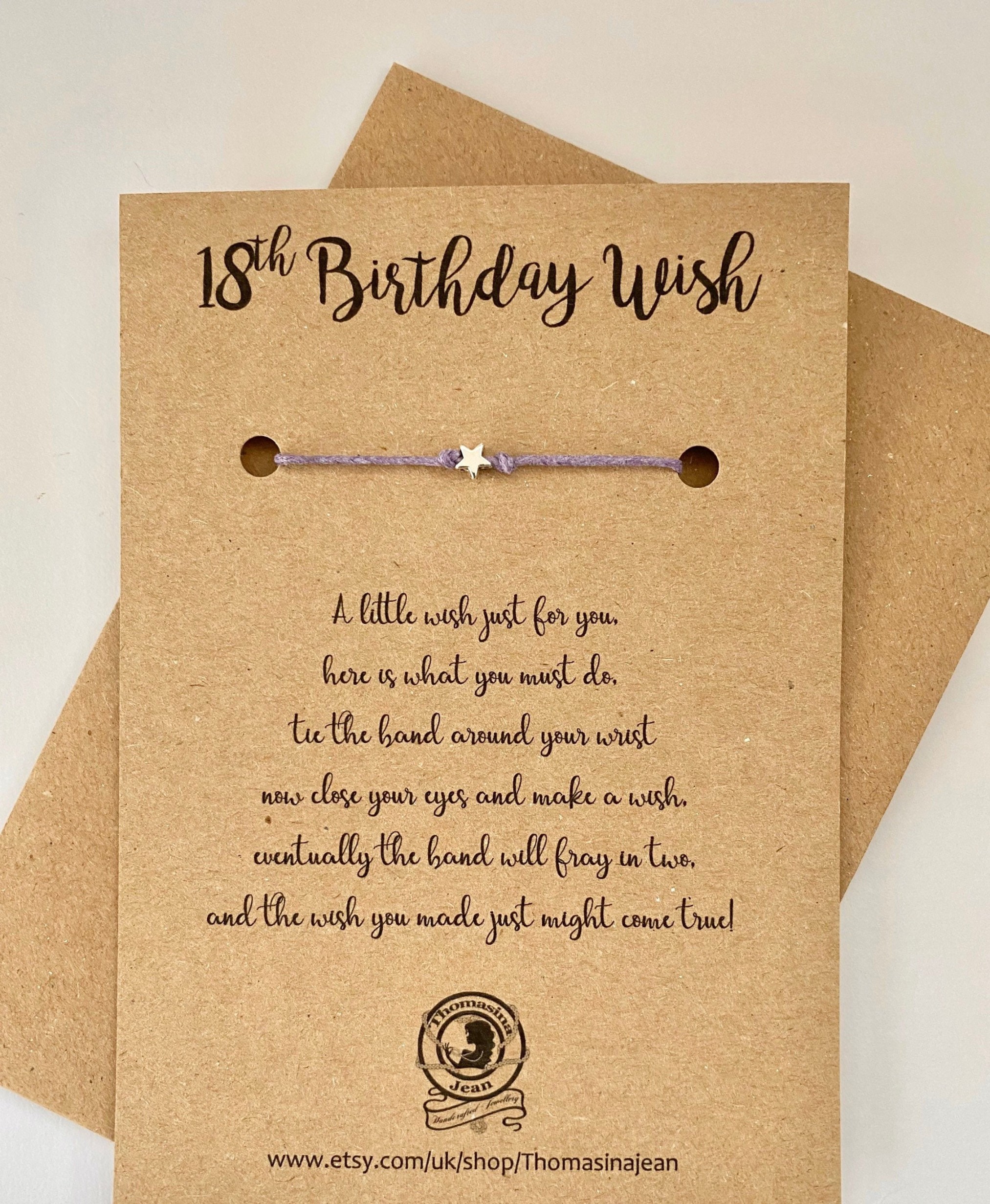 TH BIRTHDAY WISH BRACELET, th Birthday Card, th Birthday