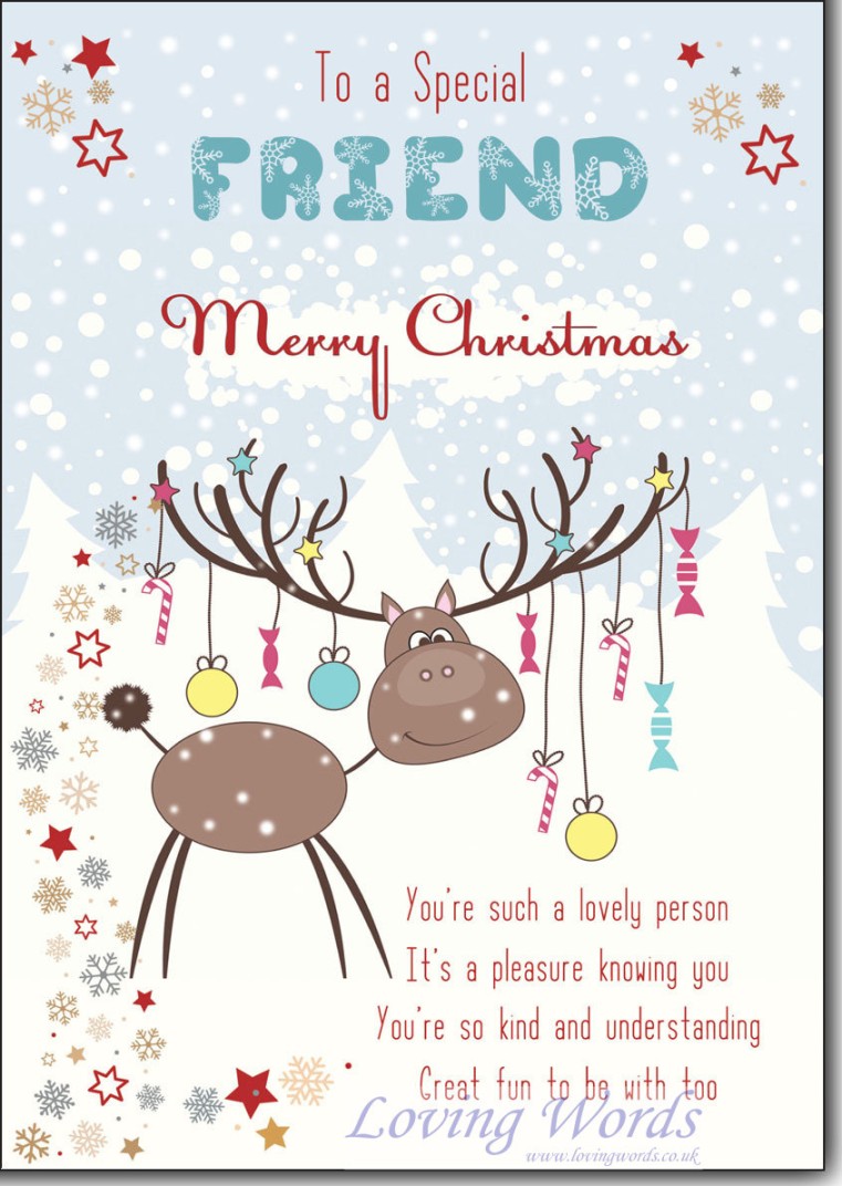 To a Special Friend Merry Christmas  Greeting Cards by Loving Words