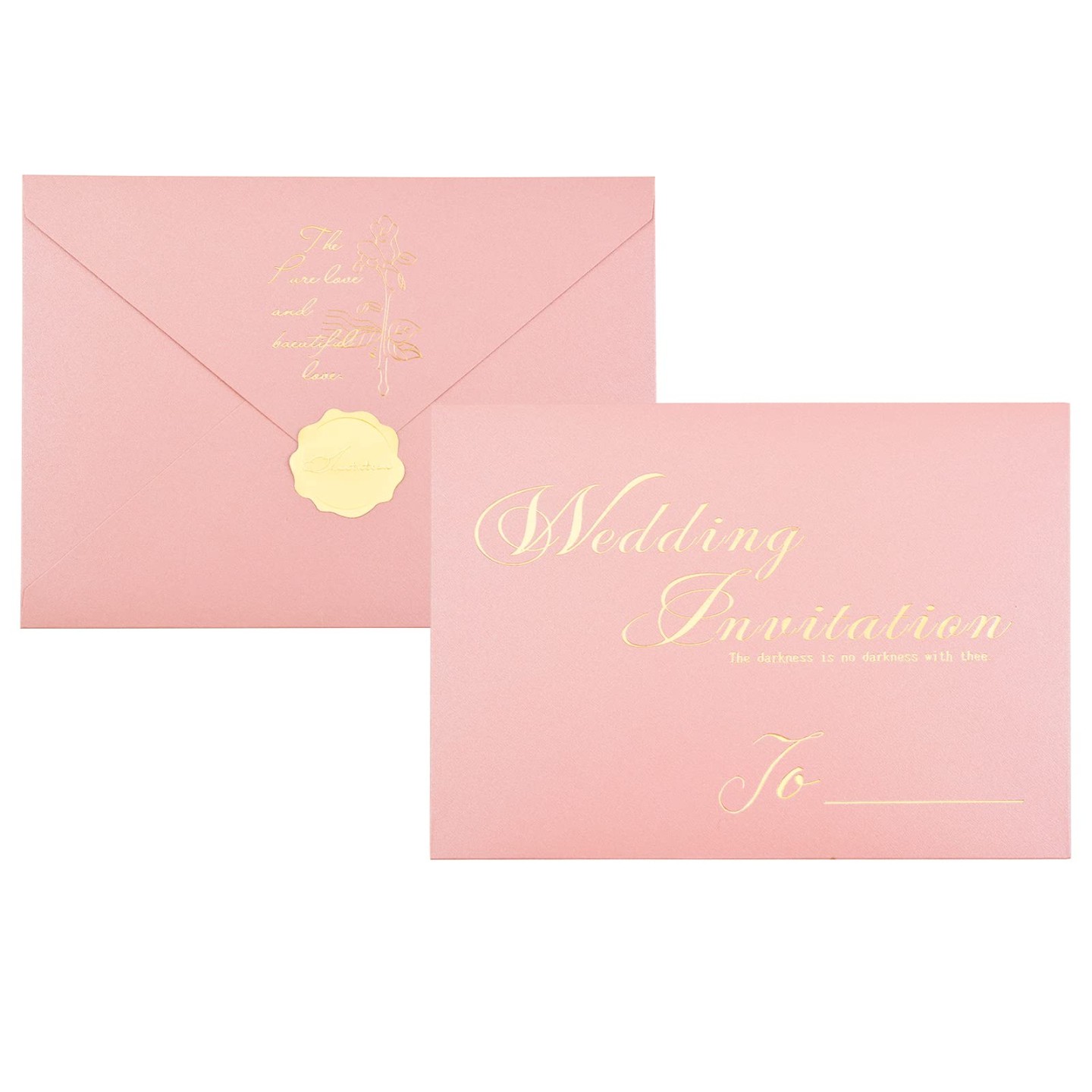 URROMA Wedding Invitation Envelopes, Pack Invitation Envelopes with Seal Stickers, Pink Envelopes for Wedding Invitations, Envelopes, Holds x