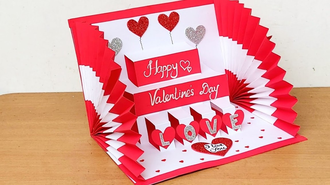 Valentines day Card /Handmade Greeting Card/How to make Valentine