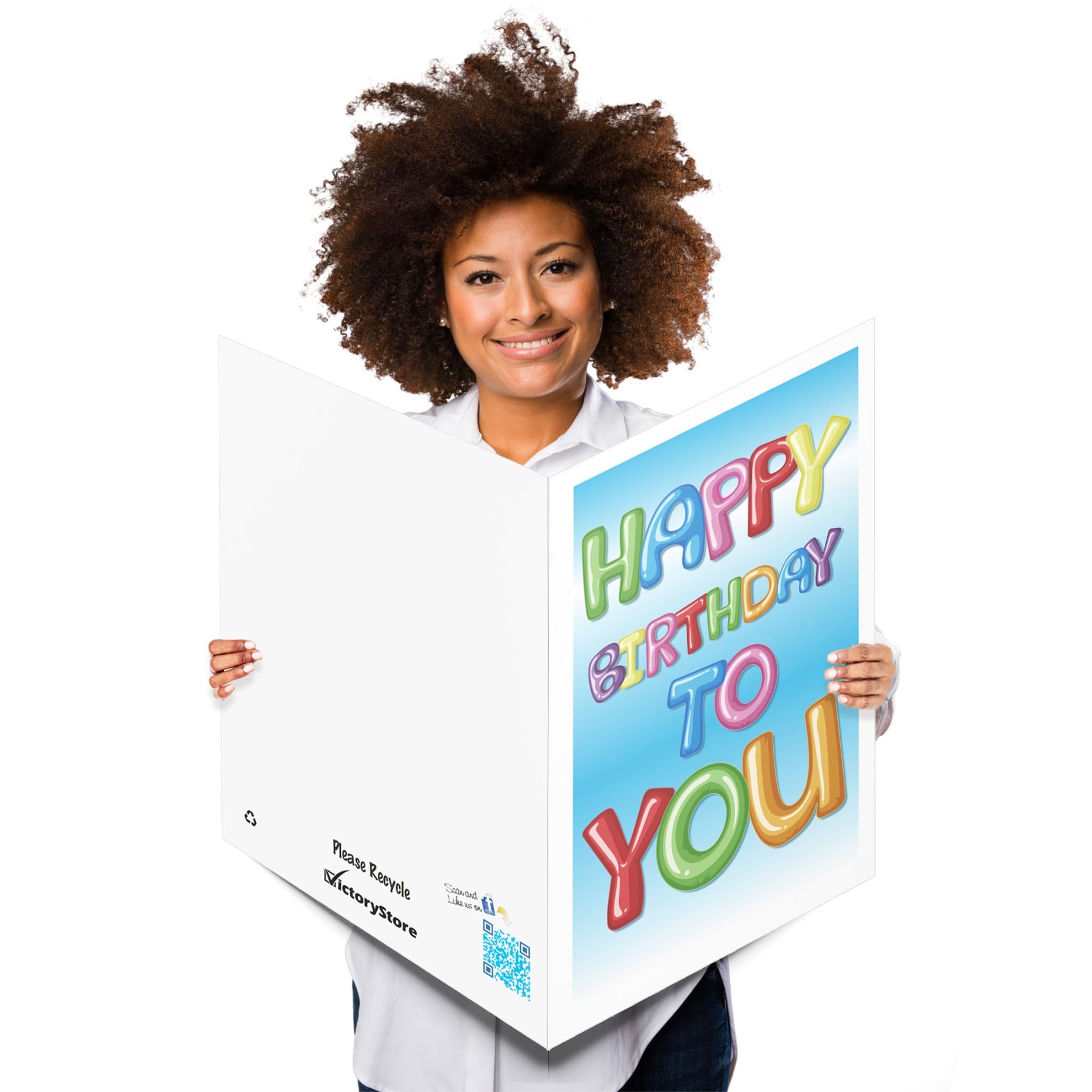 VictoryStore Jumbo Greeting Cards: Giant Birthday Card (Balloon Letters) feet x feet card with envelope