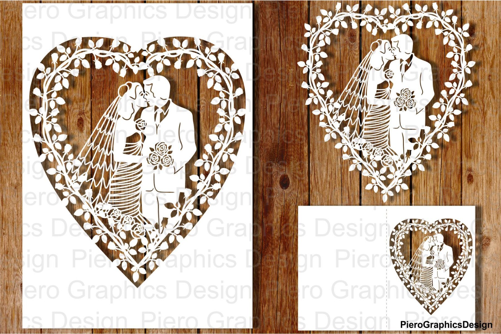 Wedding card SVG files for Silhouette Cameo and Cricut