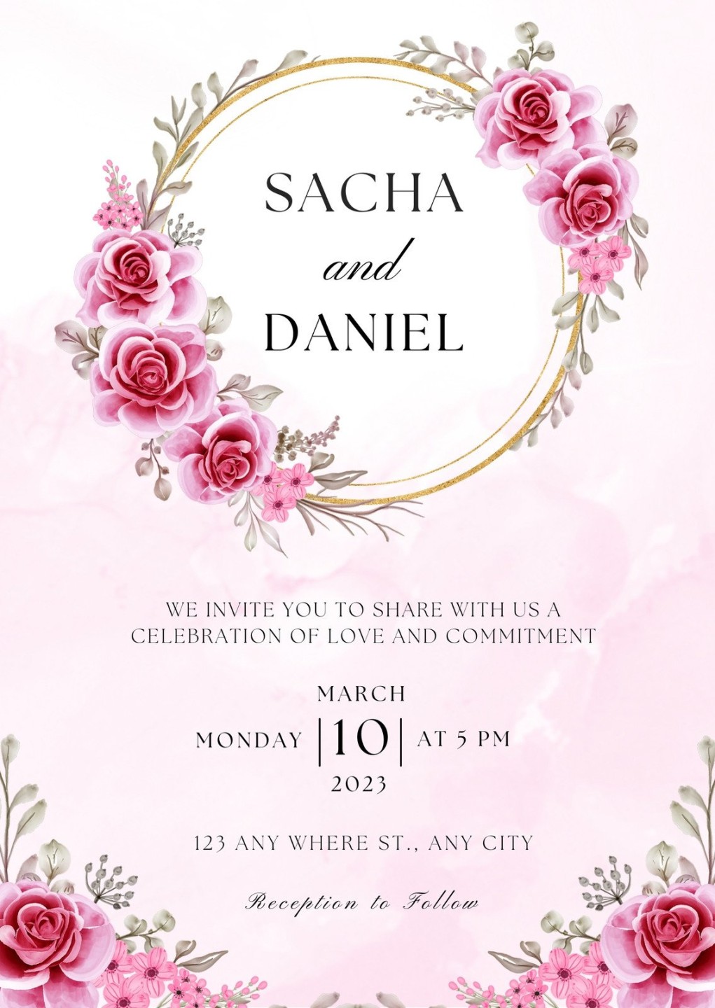 Wedding invitation templates to customize for free Canva