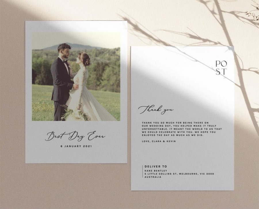 Wedding Photo Thank You Postcard Template – TimberWink Studio AU