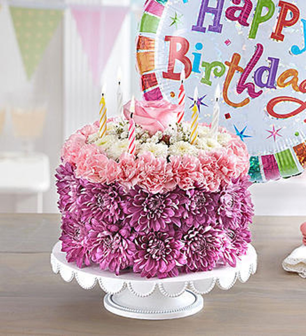 Birthday Wishes Flower Cake™ Pastel