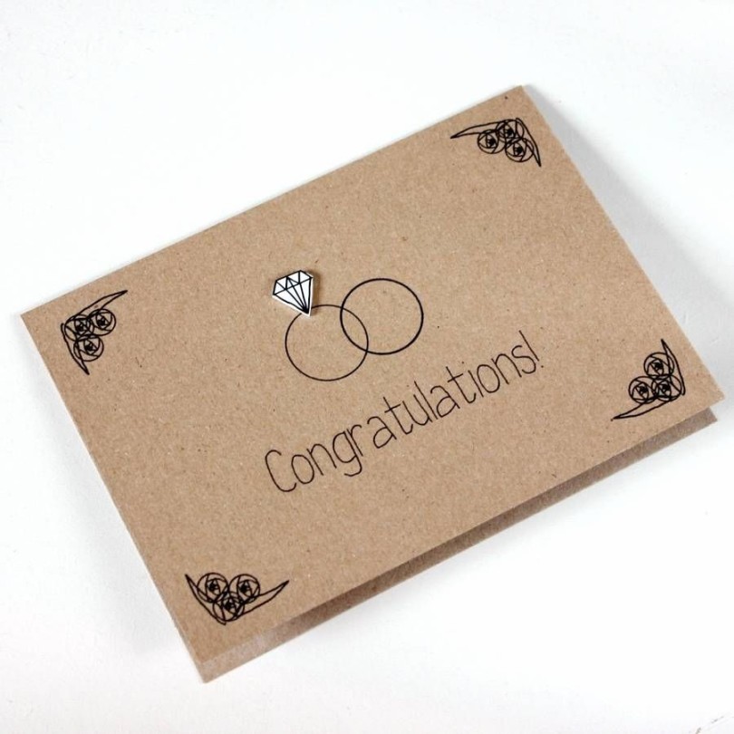 Diamond Ring Card, Personalised Engagement, Wedding By Little