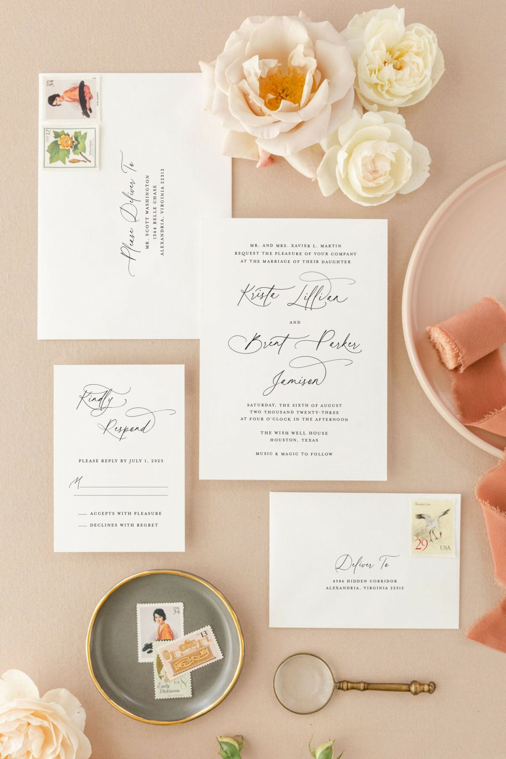 Elegant Wedding Invitation Card  The Krista