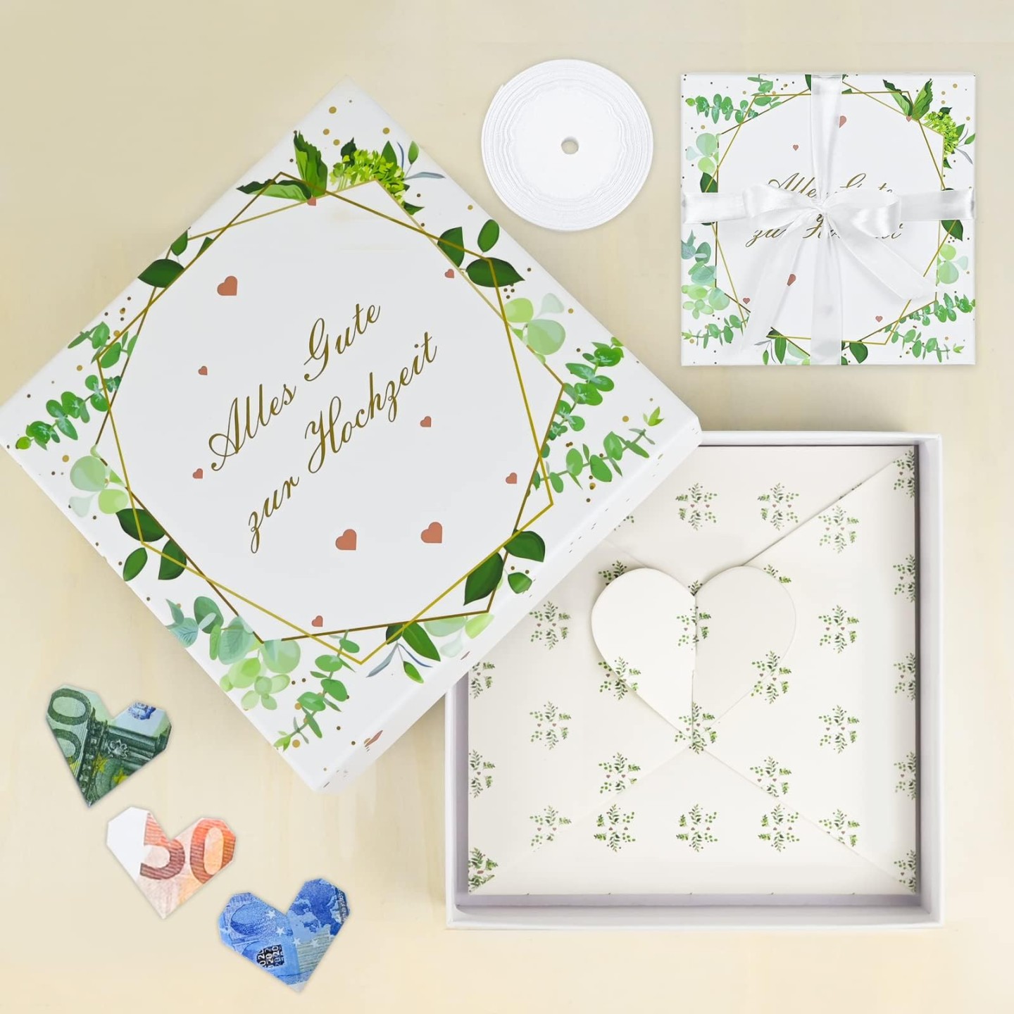 FORMIZON Wedding Money Gift, Card + Gift Box, Money Gift Packaging