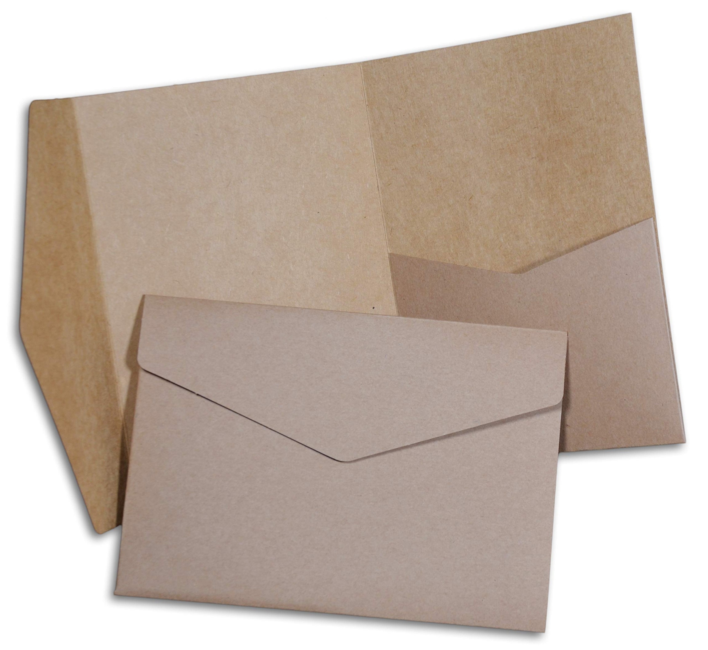 Hochzeit DIY Pocketfold Invitation Cards Blank with Envelopes - Pack of   - Size B - Kraft Paper Cards, Folding Cards, Card Set for DIY -