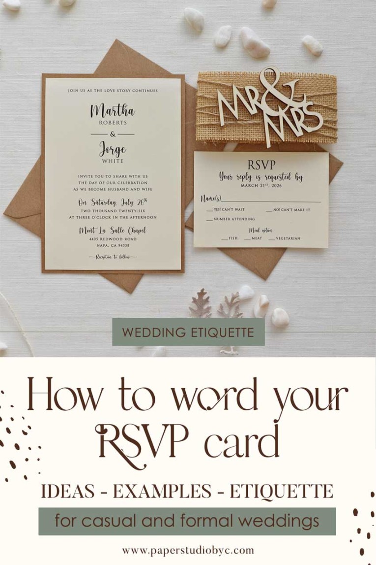 How To Word Your Wedding RSVP Cards - Wording and Examples