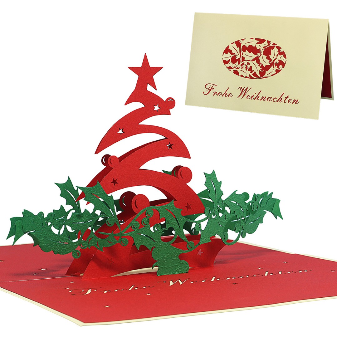 LINPopUp® D christmas card christmas tree with mistletoe