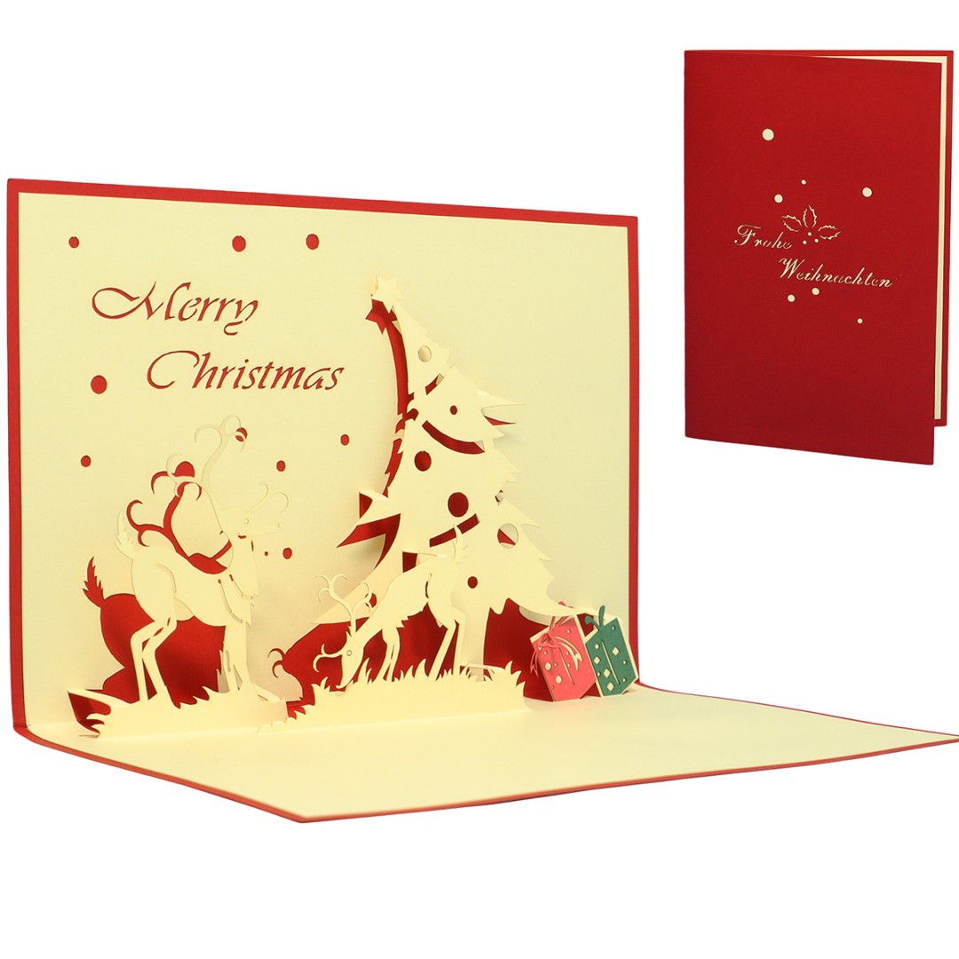 LINPopUp® D christmas card reindeers