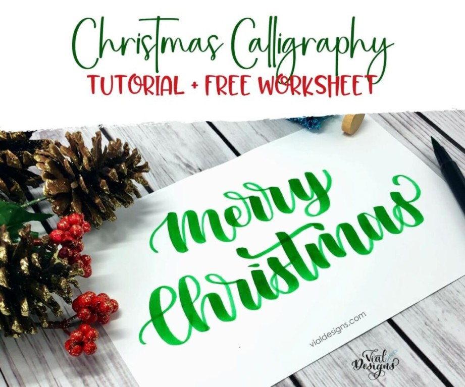 Merry Christmas Calligraphy Tutorial + FREE Worksheet