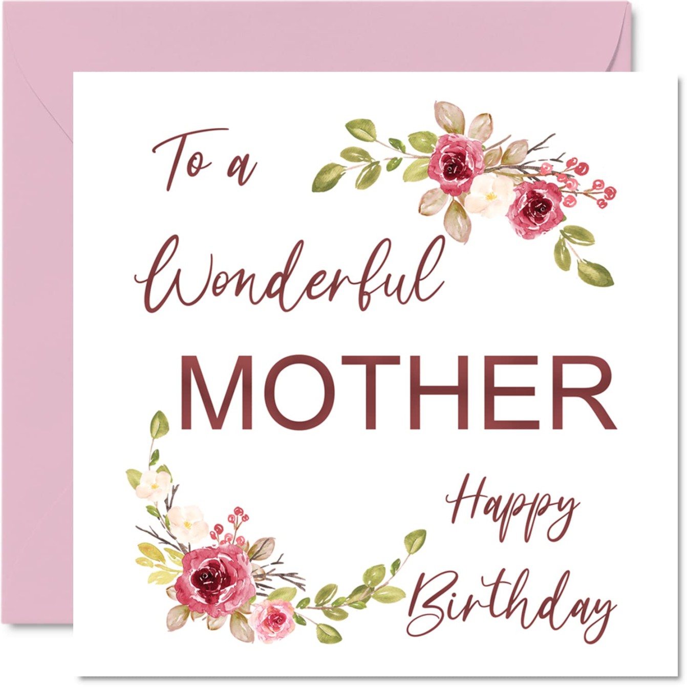 Special Birthday Cards for Mum - Wonderful Mum - Lovely Birthday Card for  Mum from Daughter and Son Mom Birthday Gifts mm Cute Greeting Cards for